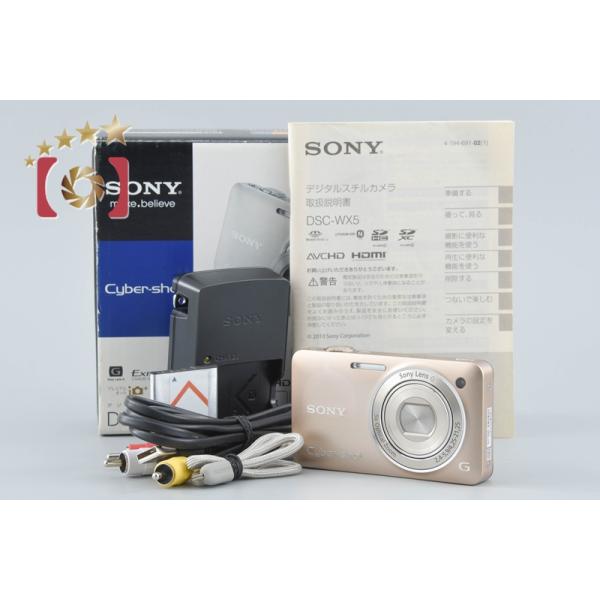 【中古】SONY ソニー Cyber-shot DSC-WX5 ゴールド デジタルスチルカメラ 元箱付き