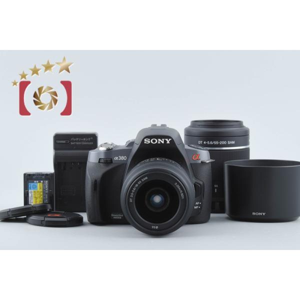 【中古】SONY ソニー α380 DSLR-A380 ダブルズームレンズキット シャッター回数僅少
