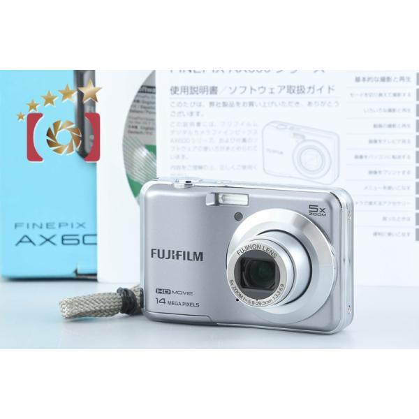 【中古】FUJIFILM 富士フイルム FINEPIX AX600 シルバー コンパクトデジタルカメラ 元箱付き