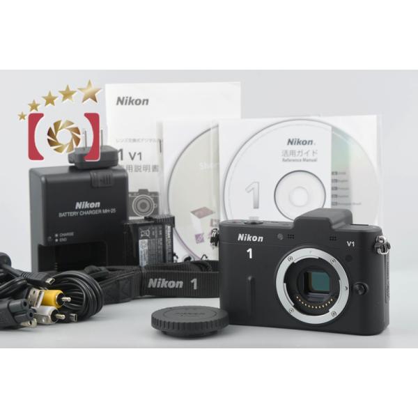 【中古】Nikon ニコン 1 V1 薄型レンズキット ブラック シャッター回数僅少 ニコン（Nikon） 【中古】Nikon 1 V1 ブラック ミラーレス一眼カメラ