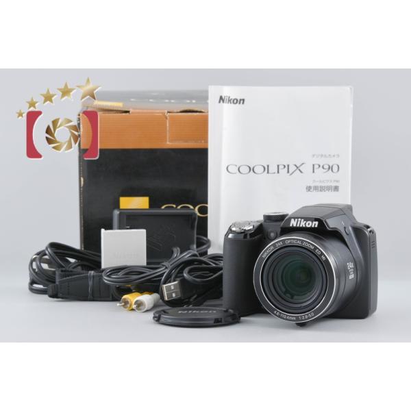 【中古】Nikon ニコン COOLPIX P90 ブラック コンパクトデジタルカメラ 元箱付き
