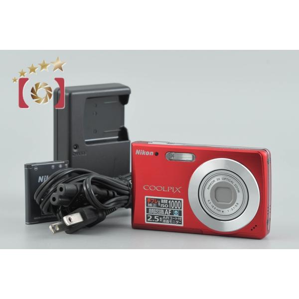COOLPIX 【中古】Nikon ニコン S200 レッド コンパクトデジタルカメラ