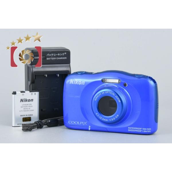 Nikon ニコン　COOLPIX S33 青 コンパクトデジタルカメラ Amazon | Nikon デジタルカメラ S33 防水 1317万画素 S33 ブルー