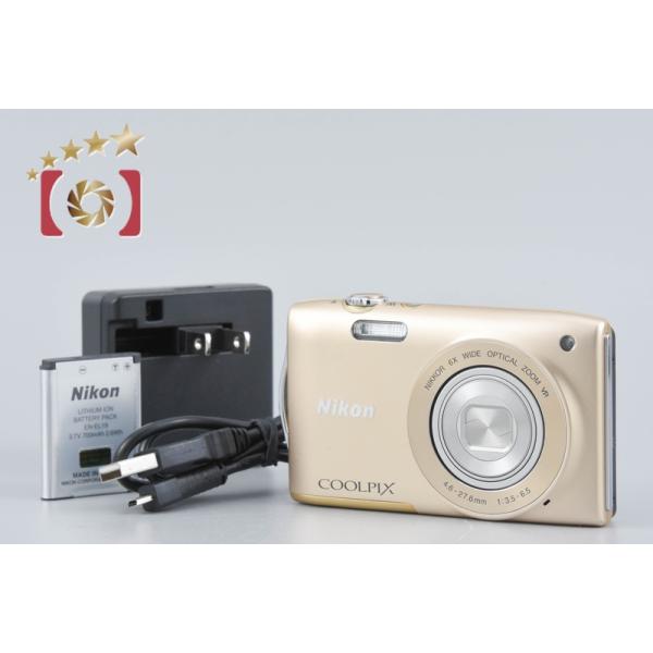 COOLPIX 【中古】Nikon ニコン S3300 スイートゴールド コンパクト