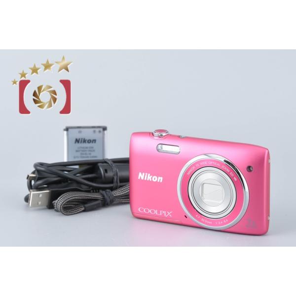 COOLPIX 【中古】Nikon ニコン S3500 ストロベリーピンク コンパクト