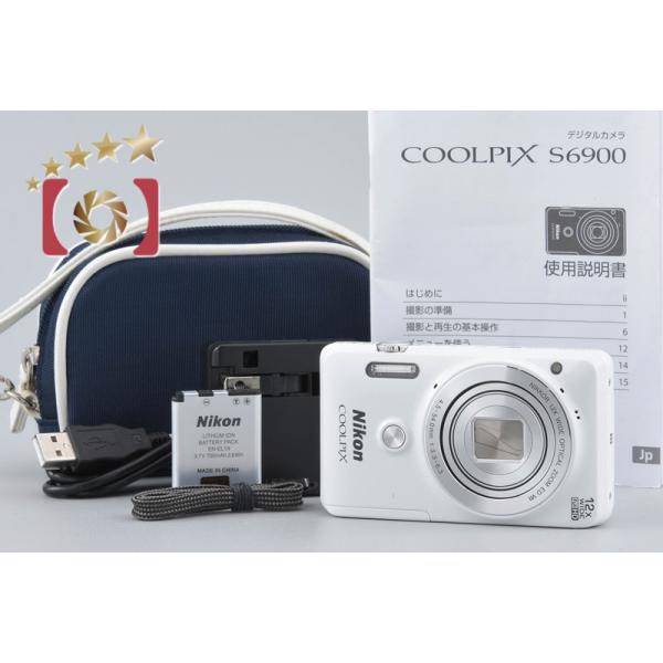 COOLPIX 【中古】Nikon ニコン S6900 ナチュラルホワイト コンパクト