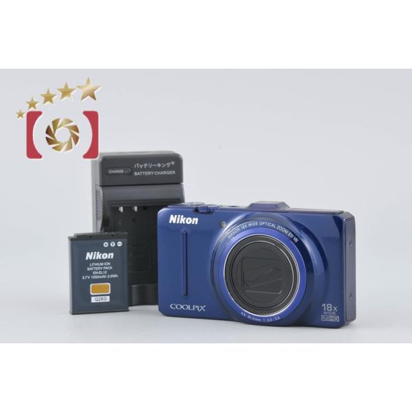 COOLPIX 【中古】Nikon ニコン S9300 ネイビーブルー コンパクト