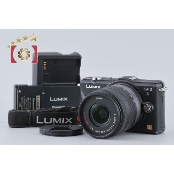 【中古】Panasonic パナソニック LUMIX DMC-GF2 ブラック + LUMIX G VARIO 14-42mm f/3.5-5.6 ASPH. MEGA O.I.S. H-FS014042