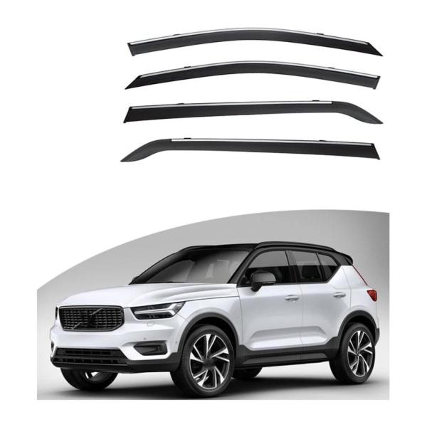 サイドウィンドウディフレクター  ボルボ XC40 2019-2023 ウィンドウ バイザー デフレクター バイザー シェード サン レイン ガード カバー シ