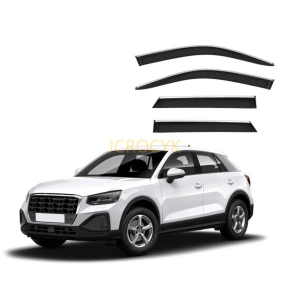車用サイドバイザー に適合する アウディ Q2 MK1 2018-2022 ウィンドウバイザーレインガード窓レインカバーディフレクターオーニングシールドガードレ