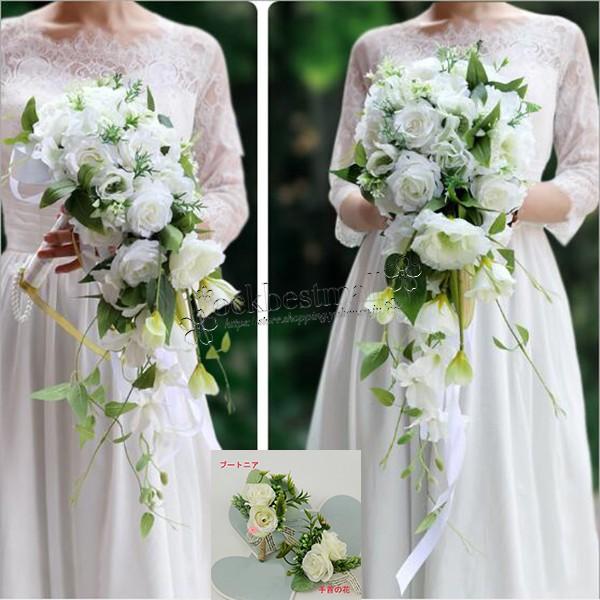 送料無料 ウエディングブーケ 花束 花飾り ブートニア 手首の花 結婚式 バラ造花 ウェディング用 アレンジメント 花嫁 披露宴 手作り キット ブライダルブーケ Fh65 Five Will 通販 Yahoo ショッピング