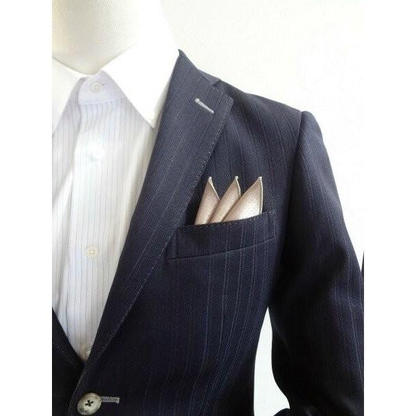 ポケットチーフ 結婚式 ワンタッチ ブランド フィックスポン fixpon メンズ スリーピークス ブロンズ 同色ドット柄 送別 パーティー ギフト 贈り物 送料無料