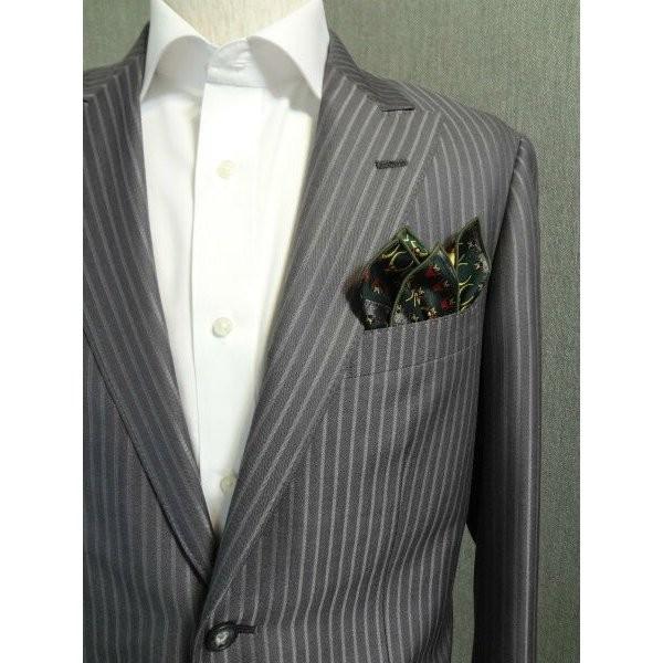 ポケットチーフ 結婚式 ワンタッチ ブランド フィックスポン fixpon メンズ クラッシュ 博多織 グリーン 黒田官兵衛柄 送別 パーティー ギフト 送料無料
