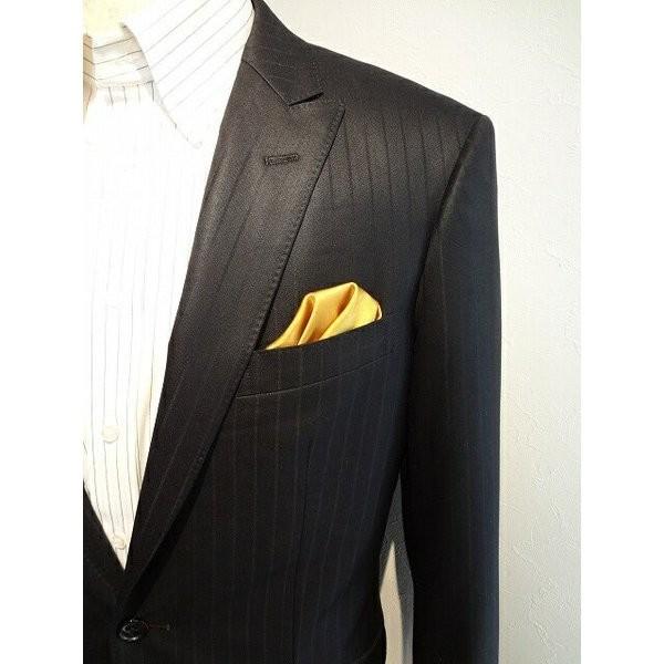 ポケットチーフ 結婚式 ワンタッチ ブランド フィックスポン fixpon メンズ パッフド２ マスタードイエロー サテン無地 送別 パーティー ギフト 贈り物 送料無料