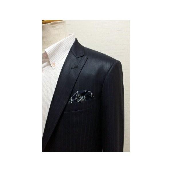 ポケットチーフ 結婚式 ワンタッチ ブランド フィックスポン fixpon メンズ パッフド２ ネイビー ペイズリー柄 送別 パーティー ギフト 贈り物 送料無料
