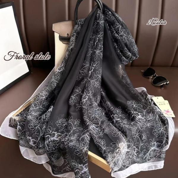 ストール 薄い 花柄 大判フローラル レディース 秋 春 夏 春夏