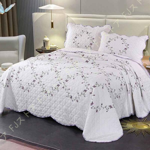 キルトベッドカバー3点セット綿マルチカバー キルティング 112