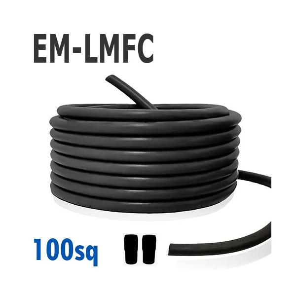 耐熱仕様 600V EM-LMFC 100sq 切り売り(0.5ｍ〜20ｍ) 絶縁キャップ付き 国内メーカー品 黒 ケーブル 難燃性架橋ポリエチレン絶縁電線