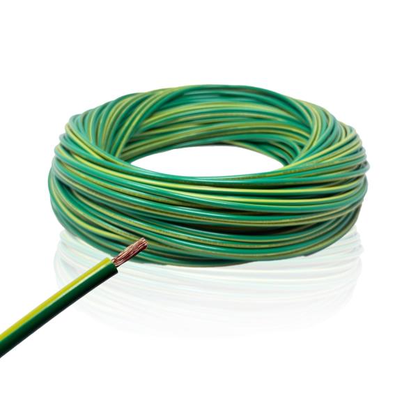 MTW電線 12AWG 4sq 緑/黄色 切り売り(1m〜30m) 絶縁キャップ付き グローバル規格 電気機器用ビニル絶縁電線 600V グリーンイエロー ケーブル