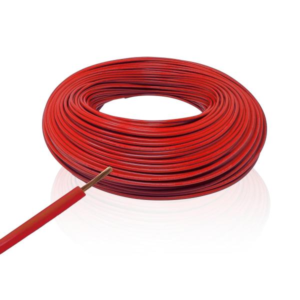 MTW 18AWG 0.75sq 赤 切り売り(1m〜30m)  絶縁キャップ付き グローバル規格 電気機器用ビニル絶縁電線 600V 13A ケーブル