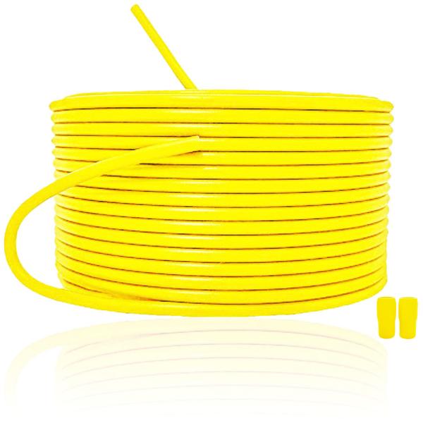 UL1015 AWG10 黄色 切り売り(1ｍ〜100ｍ) 絶縁キャップ付 600V 耐熱ビニル絶縁電線