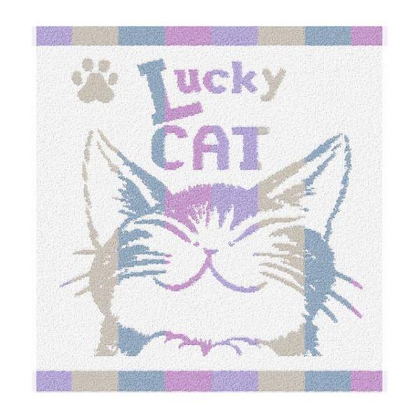 猫のダヤン 縞立てＷ／Ｔ(ウォッシュタオル)~うんのいいねこ・青系~