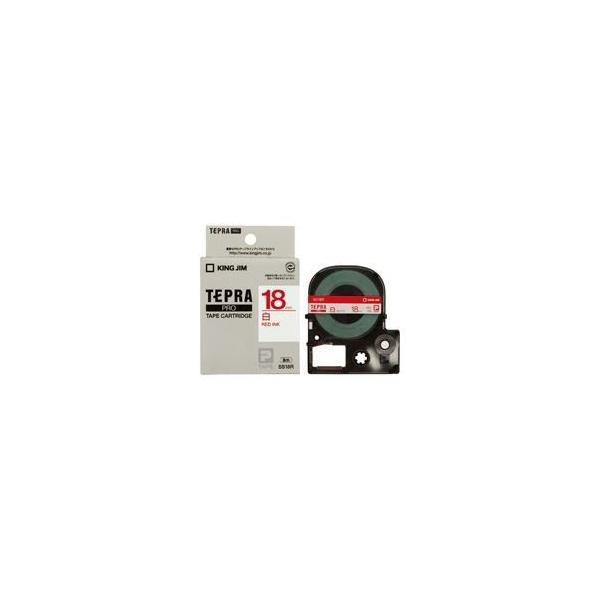 業務用30セット クリアランスsale 期間限定 キングジム テプラproテープ ラベルライター用テープ Ss18r 幅 18mm 白に赤文字