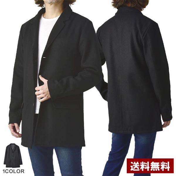 FLAG ON CREW チェスターコート メンズ ウール混メルトン フランネル