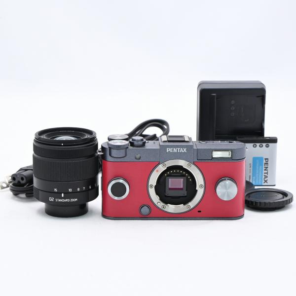 【美品】PENTAX Q-S1 デジタル一眼カメラ　レンズ　セット ペンタックス PENTAX Q-S1 ズームレンズキット ガンメタル×カーマイン