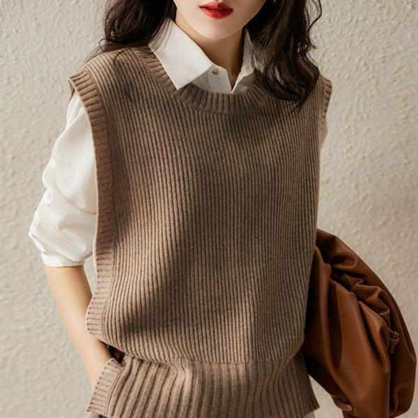 archivio ニットベスト　ノースリーブニット ブラウン archivio ニットベスト ノースリーブニット ブラウン