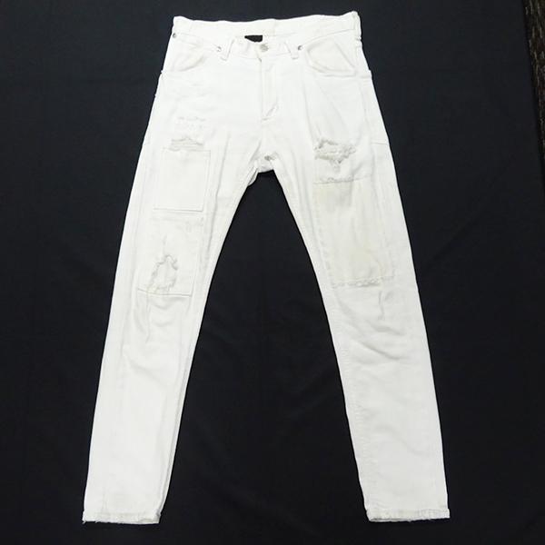 AKM エーケーエム AKM×Wrangler コラボ ダメージ加工 ホワイトデニム 