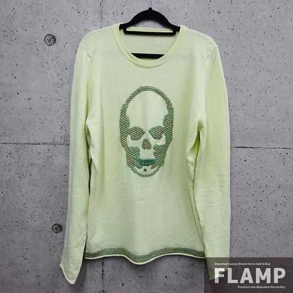 美品☆ルシアンペラフィネ☆クッション☆グリーン☆ラインストーン☆ Lucien Pellat-Finet（ルシアン・ペラフィネ） カシミヤ ニット