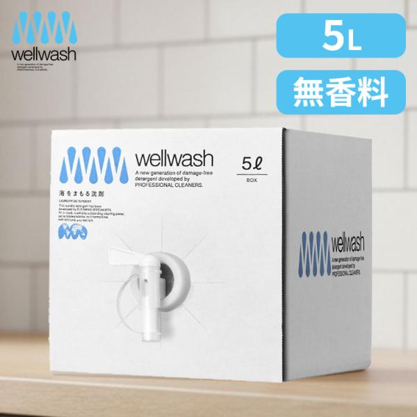 柔軟剤いらず 海をまもる洗剤 洗濯用 5L ボックス 無香｜wellwash 大
