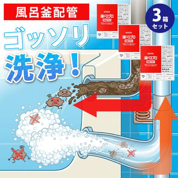 配管掃除 ３個セット 湯ドロプロ・除菌プラス｜風呂釜洗浄剤 追い焚き配管クリーナー 木村石鹸 お風呂丸洗い つけ置き 除菌 消臭 洗浄 バスクリーナー