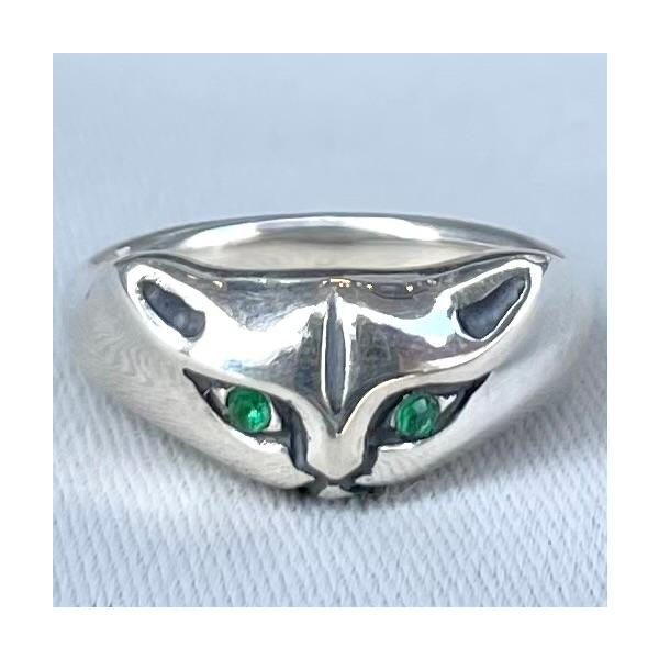 サイズ11 galcia ガルシア CAT RING キャットリング S.エメラルド シルバー925 24R-CAT101S ネコ ピンキーリング