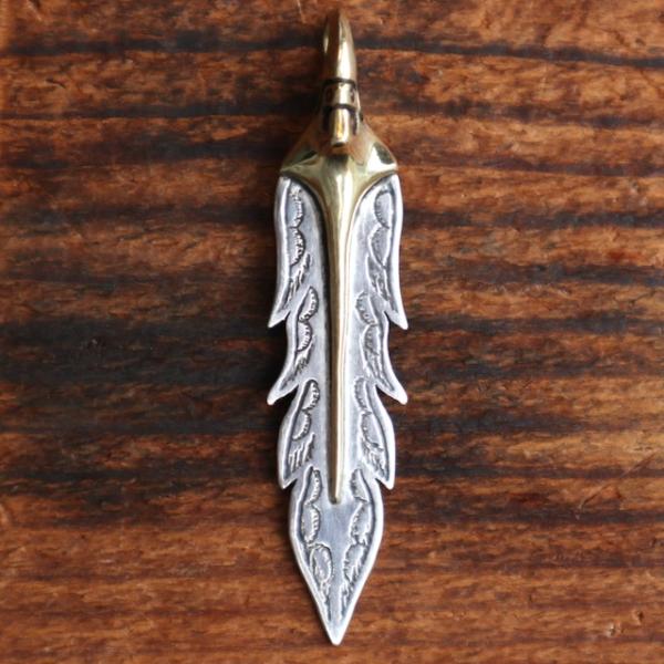 【本物新品保証】 イーグルヘッド galcia フェザー ペンダント FEATHER HEAD EAGLE シルバー