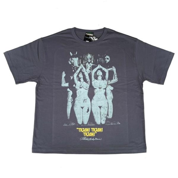XLサイズ ロッキンジェリービーン EROSTIKA “TRASH! TRASH! TRASH!” Square T-Shirt ブラック Tシャツ