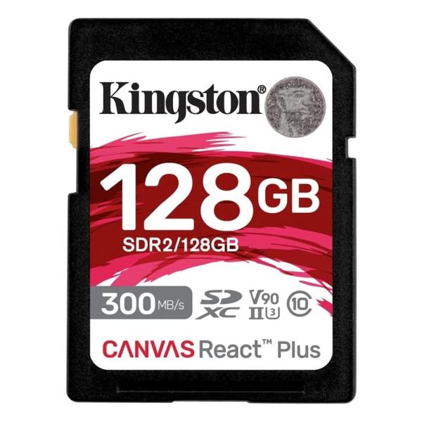 128GB SDXCカード UHS-II SDカード Kingston キングストン Canvas React Plus U3 V90 R:300MB/s W:260MB/s 海外リテール SDR2/128GB ◆メ