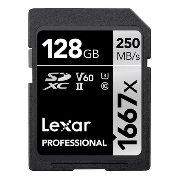 128GB SDXCカード SDカード Lexar レキサー Professional 1667x Class10 UHS-II U3 V60 R:250MB/s W:120MB/s 海外リテール LSD128CB1667 ◆メ
