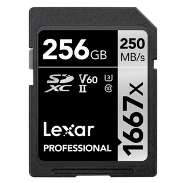 256GB SDXCJ[h SDJ[h Lexar LT[ Professional 1667x Class10 UHS-II U3 V60 R:250MB/s W:120MB/s COe[ LSD256CB1667 