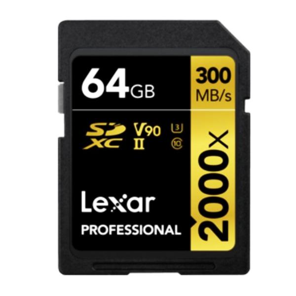 64GB SDXCJ[h SDJ[h Lexar LT[ Professional 2000x Class10 UHS-II U3 V90 R:300MB/s W:260MB/s COe[ LSD2000064G-BNNNG 