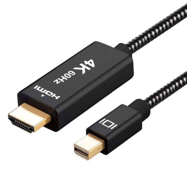 Mini DisplayPort to HDMI ϊP[u 4K 60Hz 2m miwakura a MiniDisplayPort - HDMI2.0-A xbV 200cm ubN MAV-MDTH2020 