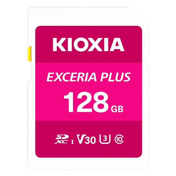 SDカード 128GB SDXC KIOXIA キオクシア EXCERIA PLUS Class10 UHS-I U3 V30 R:100MB/s W:65MB/s 海外リテール LNPL1M128GG4 ◆メ