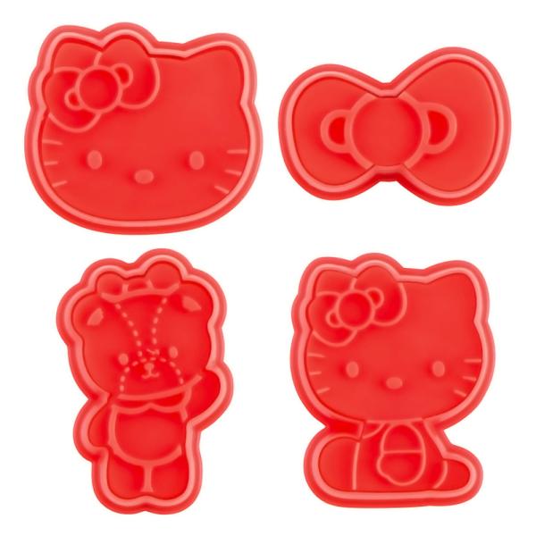 他サイト： スタンプクッキー型 押し型 4個セット ハローキティ おやつタイム SKATER 子供 こども 4種 キティ/キティ顔/タイニーチャム/リボン 55185-7-CSM1 ◆メの商品画像
