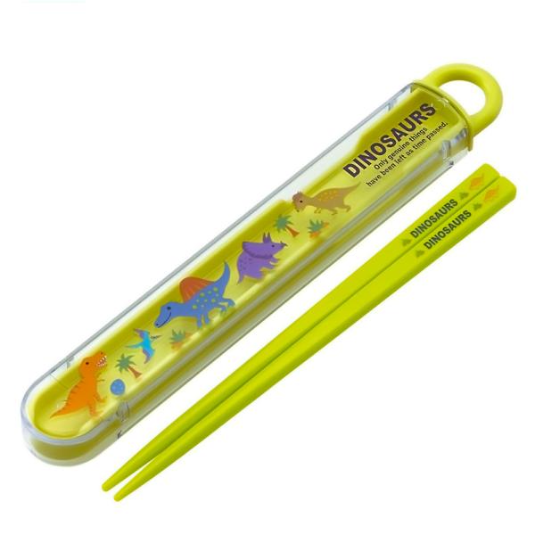 他サイト： 弁当用箸 ディノサウルス ピクチャーブック NEW スライド箸＆箸箱セット SKATER  子供 箸16.5cm スライド式 ストッパー付 名前シール付 667206-ABS2AMAG ◆メの商品画像