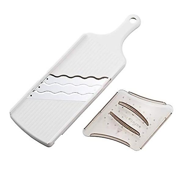 他サイト： スライサー 千切り 3倍速 トリプルウェーブ ARNEST アーネスト キャベツ 野菜 薄切り 時短 ステンレス刃 3枚刃 波刃 安全ホルダー付 日本製 A-77107 ◆宅の商品画像