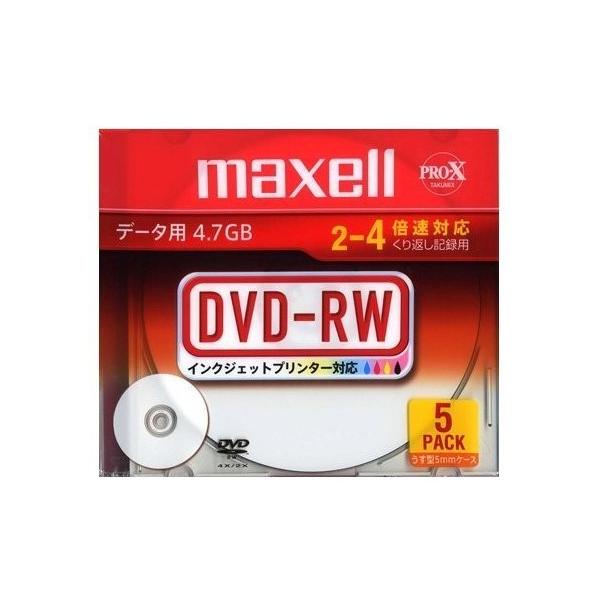 お取り寄せ商品】maxell DVD-RW データ用 4.7GB 2-4倍速対応 5枚 5mmslimケース入り ホワイトプリンタブル  インクジェットプリンター対応 DRW47PWC.S1P5S A :4902580510404:FLASHSTORE 株式会社磁気研究所 - 通販 -  
