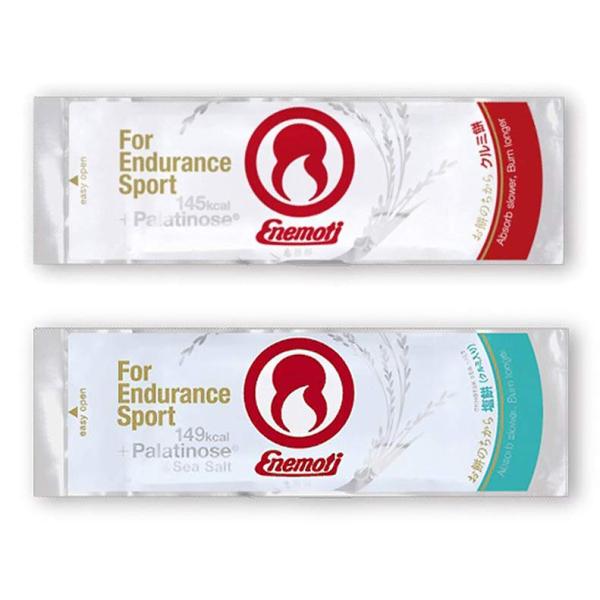 Enemoti(エネもち)の原料となるお米は、パワーの源となるでんぷんのほか、たんぱく質やビタミンが豊富に含まれた栄養価の高いエネルギー食です。さらにカラダが時間をかけて吸収しゆっくりエネルギーに変換されるアスリートのための糖質「パラチノー...
