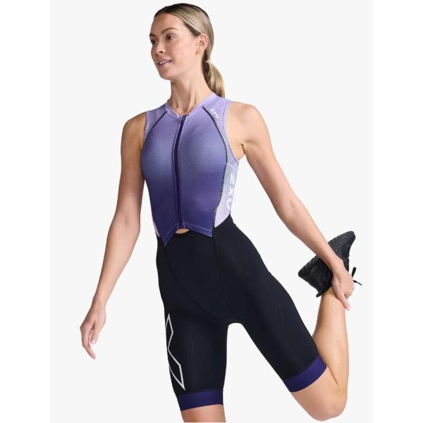 2XU レディス ライトスピード トライスーツ FrontZip WT6663d トライアスロンウエア パープル/ホワイト/ブラック お取り寄せ