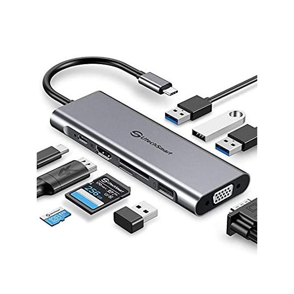 送料無料】Utechスマート USBハブC ギガビットイーサネットポートと1つ USB Cアダプタ11 PDタイプCはもっとMacBook  Chromebook :B07KYL58Q1:フルール!店 通販 